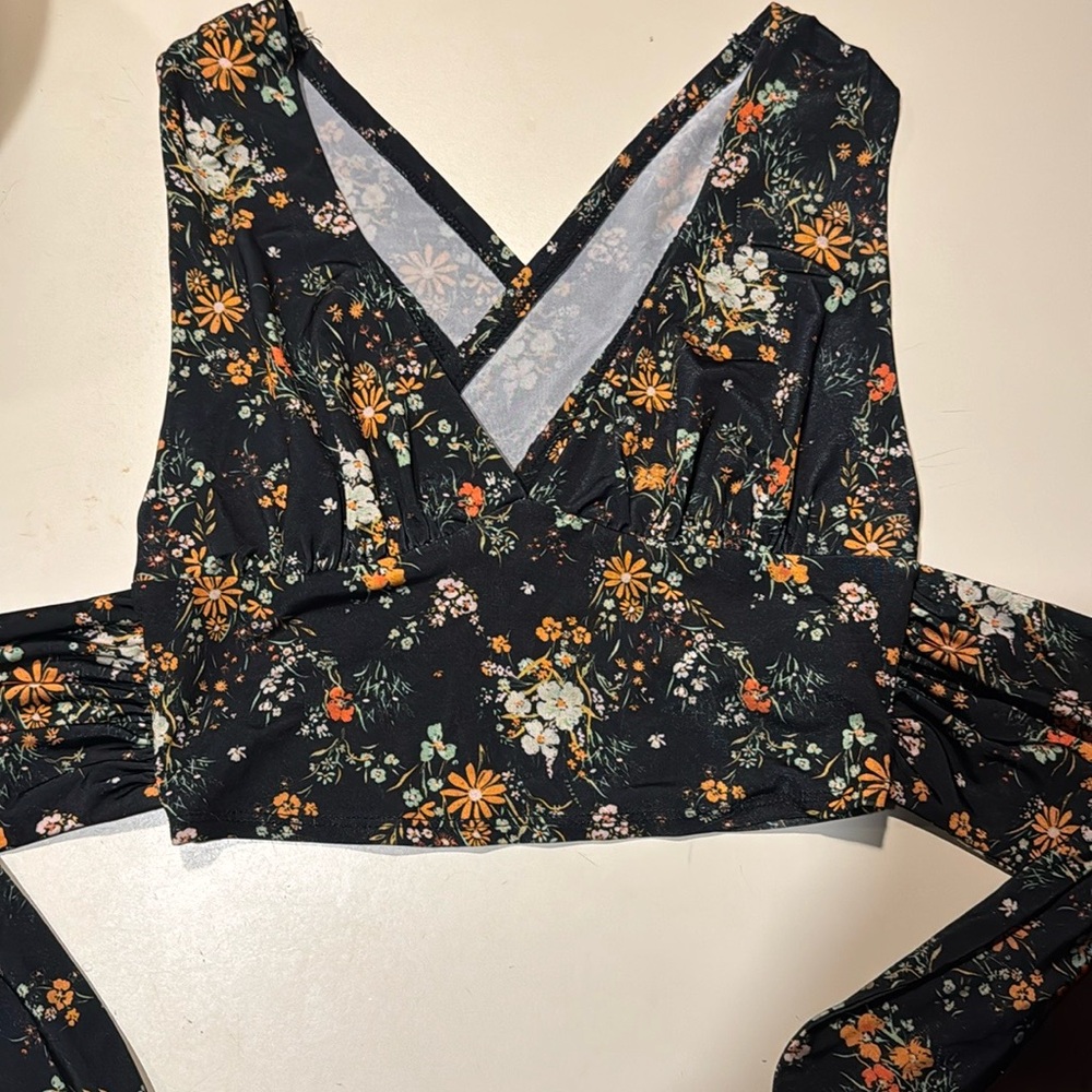 Urban Outfitters Cris-Cros tie back Wrap Crop Top